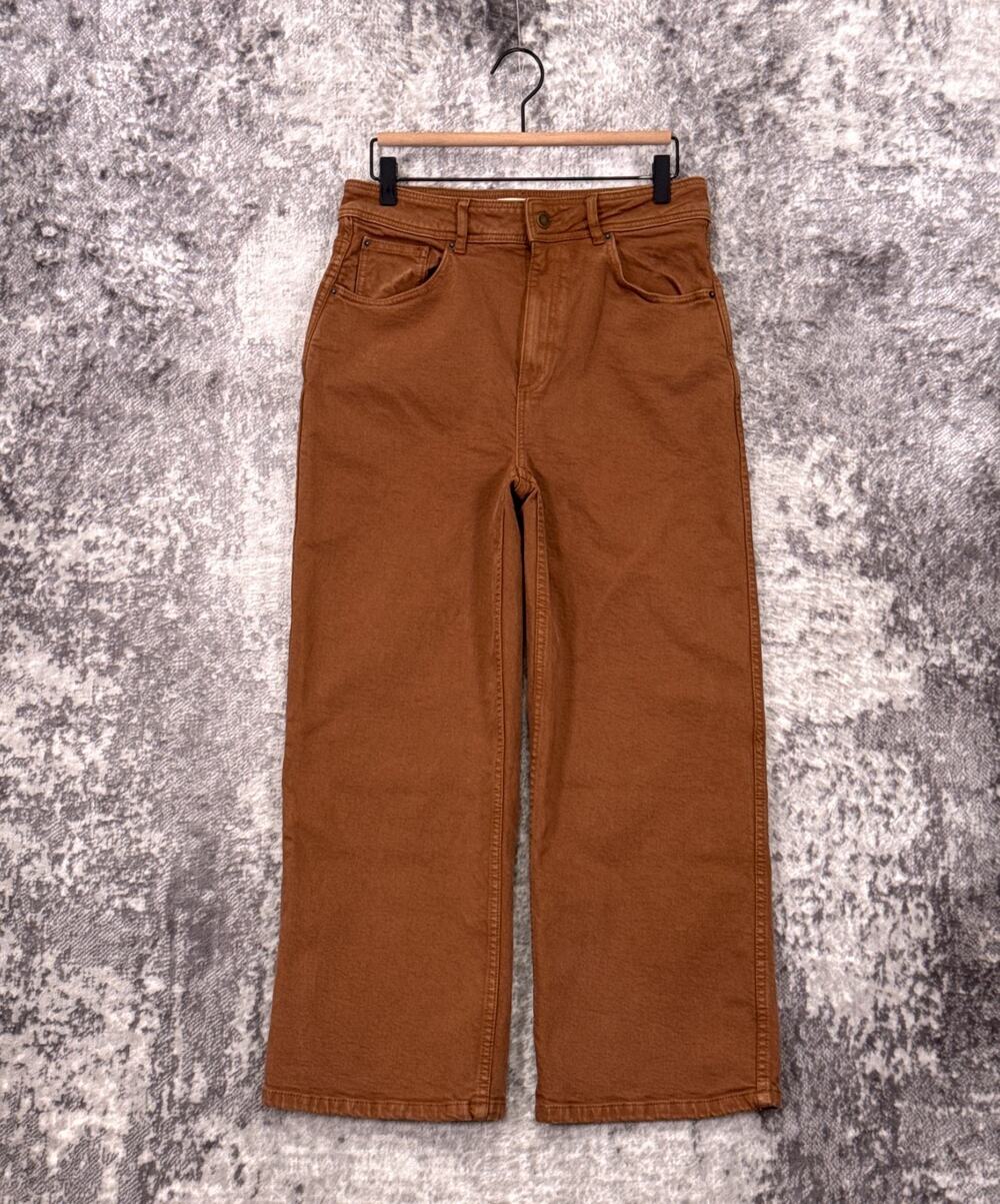 Sezane 70s Trouser Jeans Pants 40 / US 8 Womens Brown Denim Wide